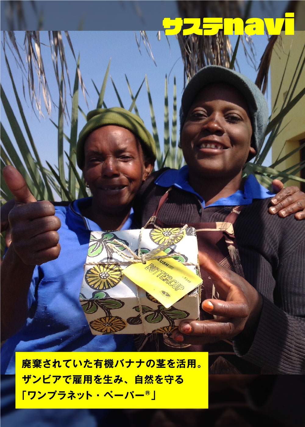 廃棄されていた有機バナナの茎を活用。ザンビアで雇用を生み、自然を守る「ワンプラネット・ペーパー®」